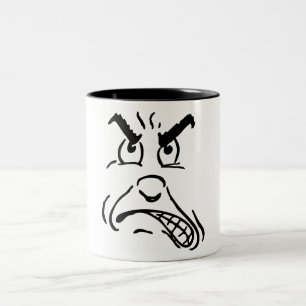 Cartoon-verärgertes Gesicht Zweifarbige Tasse