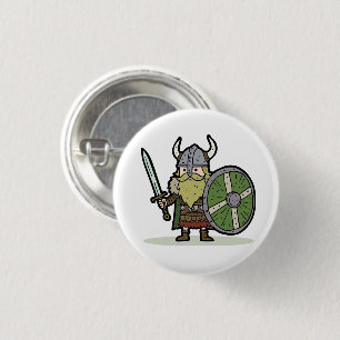 Cartoon Viking Botton Button