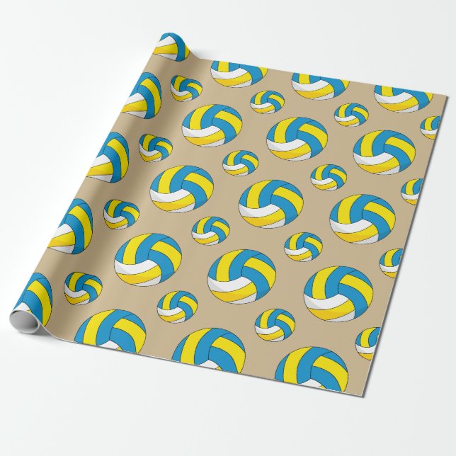 Cartoon Volleyball Ball Geschenkpapier (Ungerollt)