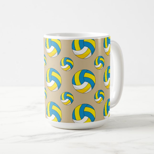 Cartoon Volleyball Ball Kaffeetasse (VorderseiteRechts)