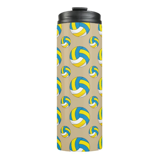 Cartoon Volleyball Ball Thermosbecher (Vorderseite)