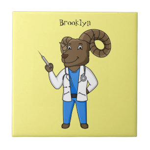 Cartoon von Bighorn-Schafen Fliese