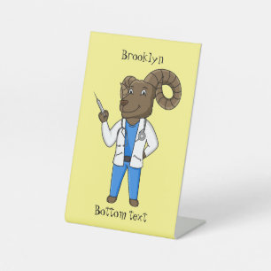 Cartoon von Bighorn-Schafen Sockelschild