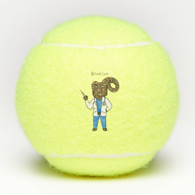 Cartoon von Bighorn-Schafen Tennisbälle (Vorderseite)