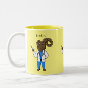 Cartoon von Bighorn-Schafen Zweifarbige Tasse