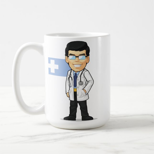 Cartoon von Doktor Kaffeetasse (Links)