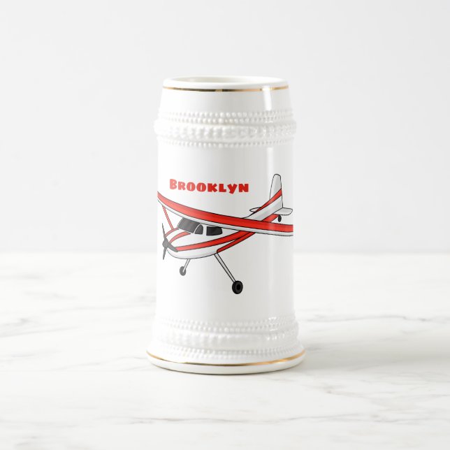 Cartoon von dreirädrigen Flugzeugen Bierglas (Mittel)