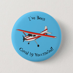 Cartoon von dreirädrigen Flugzeugen Button
