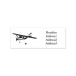 Cartoon von dreirädrigen Flugzeugen Gummistempel