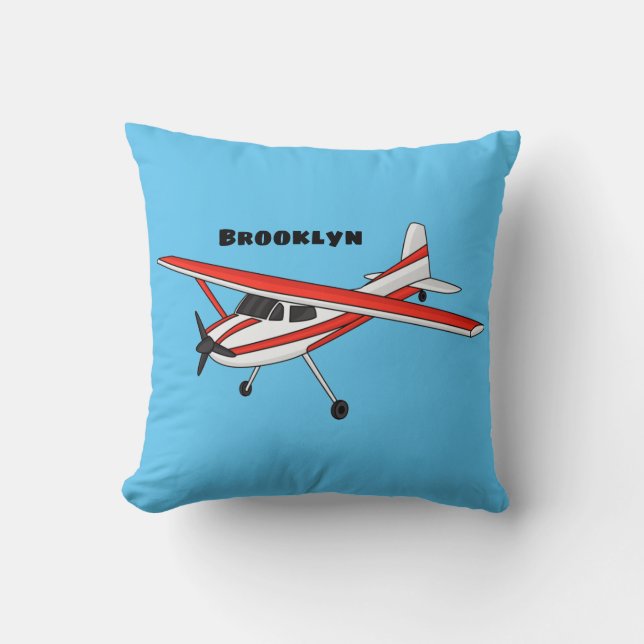 Cartoon von dreirädrigen Flugzeugen Kissen (Vorderseite)