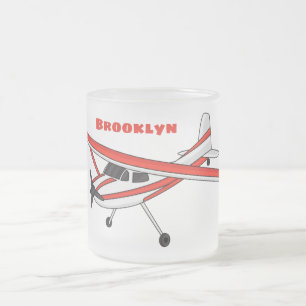 Cartoon von dreirädrigen Flugzeugen Mattglastasse