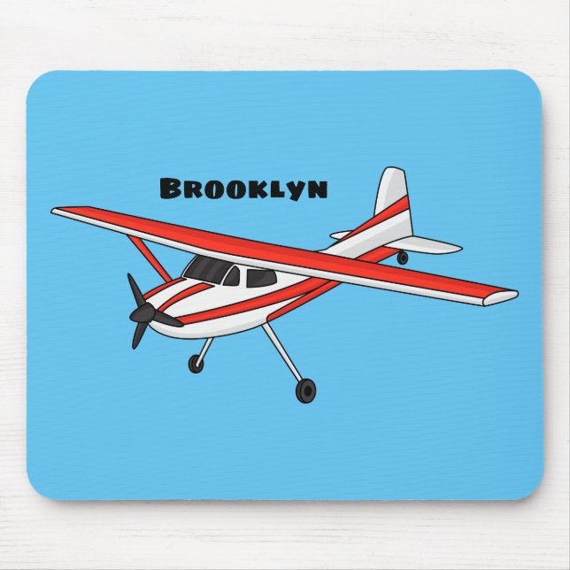 Cartoon von dreirädrigen Flugzeugen Mousepad (Vorne)