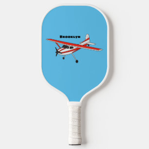 Cartoon von dreirädrigen Flugzeugen Pickleball Schläger
