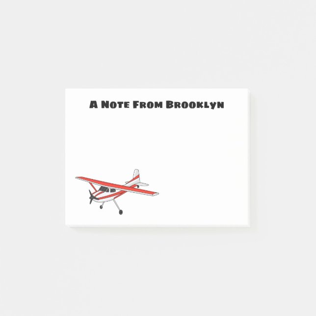 Cartoon von dreirädrigen Flugzeugen Post-it Klebezettel (Vorderseite)