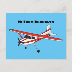 Cartoon von dreirädrigen Flugzeugen Postkarte
