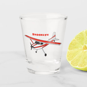 Cartoon von dreirädrigen Flugzeugen Schnapsglas