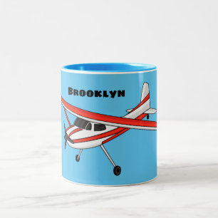 Cartoon von dreirädrigen Flugzeugen Zweifarbige Tasse