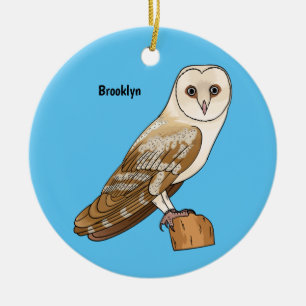 Cartoon von Eulenvögeln Keramik Ornament