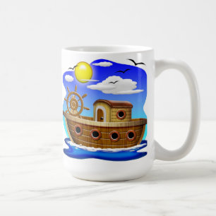 Cartoon von Fischereifahrzeugen Kaffeetasse