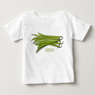 Cartoon von grünen Bohnen Baby T-shirt