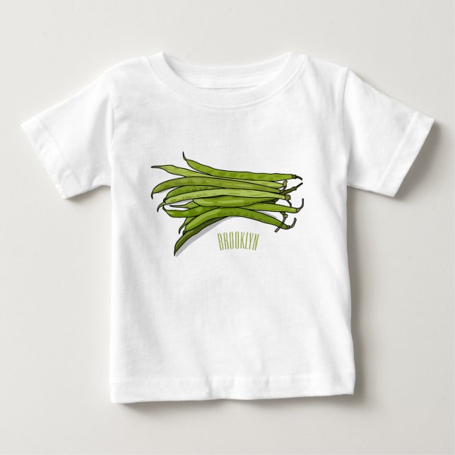 Cartoon von grünen Bohnen Baby T-shirt (Vorderseite)