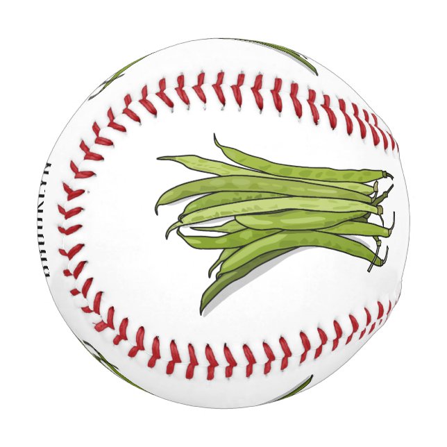 Cartoon von grünen Bohnen Baseball (Vorderseite Links)
