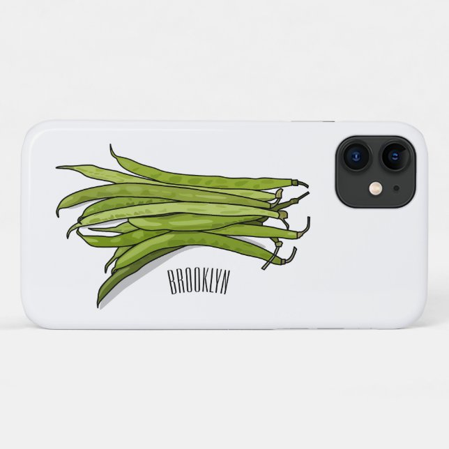 Cartoon von grünen Bohnen Case-Mate iPhone Hülle (Rückseite (Horizontal))