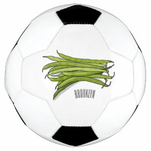 Cartoon von grünen Bohnen Fußball