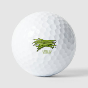 Cartoon von grünen Bohnen Golfball