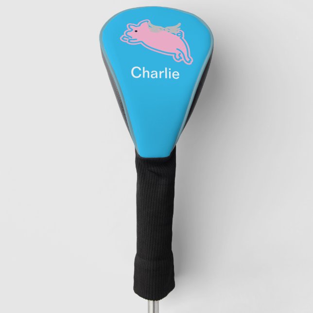 Cartoon von Hausschweinen Golf Headcover (Vorderseite)
