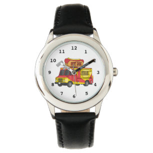 Cartoon von Hot Dog Futter LKW Armbanduhr