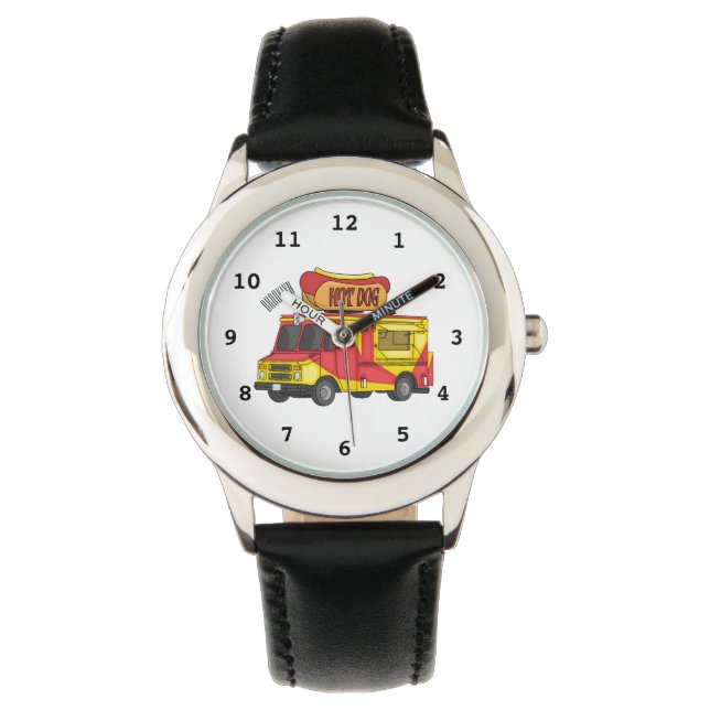 Cartoon von Hot Dog Futter LKW Armbanduhr (Vorderseite)