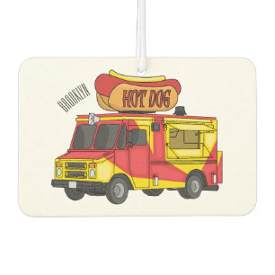 Cartoon von Hot Dog Futter LKW Autolufterfrischer