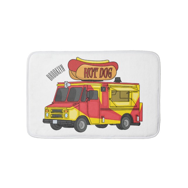 Cartoon von Hot Dog Futter LKW Badematte (Vorderseite)