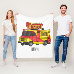 Cartoon von Hot Dog Futter LKW Fleecedecke
