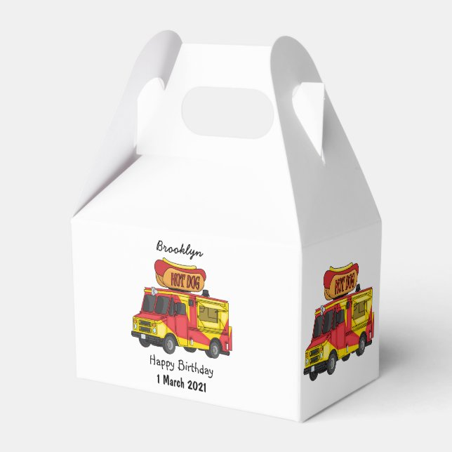 Cartoon von Hot Dog Futter LKW Geschenkschachtel (Vorderseite)