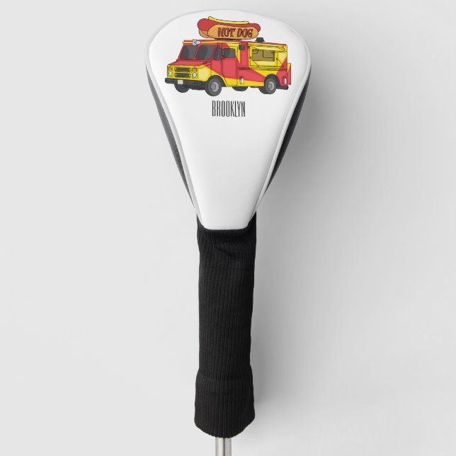 Cartoon von Hot Dog Futter LKW Golf Headcover (Vorderseite)