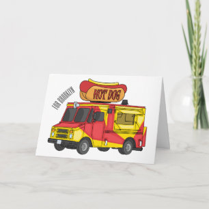 Cartoon von Hot Dog Futter LKW Karte