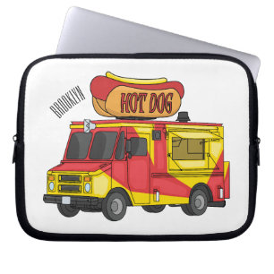 Cartoon von Hot Dog Futter LKW Laptopschutzhülle