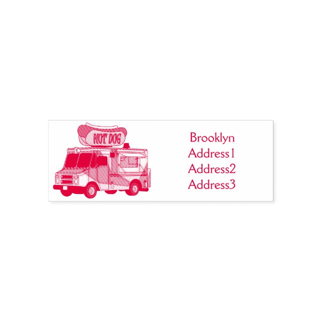 Cartoon von Hot Dog Futter LKW Permastempel (Design)