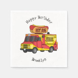 Cartoon von Hot Dog Futter LKW Serviette