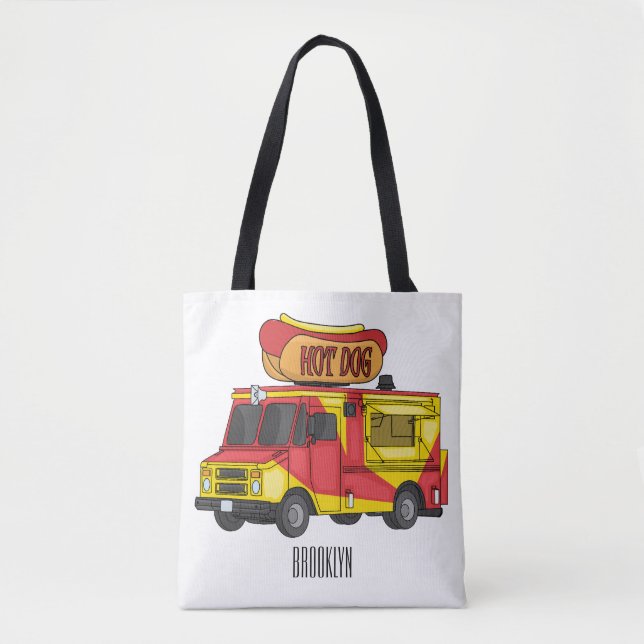 Cartoon von Hot Dog Futter LKW Tasche (Vorderseite)