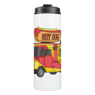 Cartoon von Hot Dog Futter LKW Thermosbecher