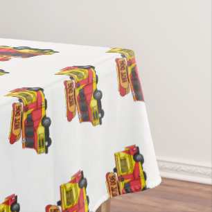 Cartoon von Hot Dog Futter LKW Tischdecke