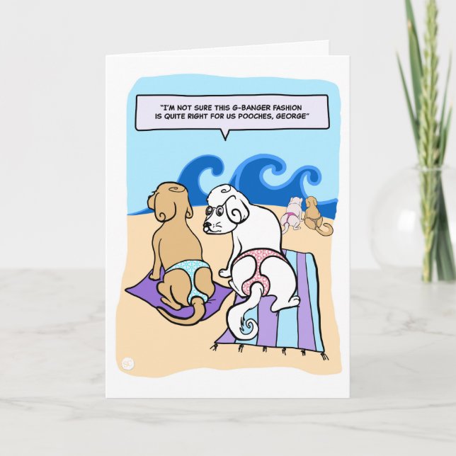 Cartoon von Hunden mit G-Banger Funny Card Karte (Vorderseite)