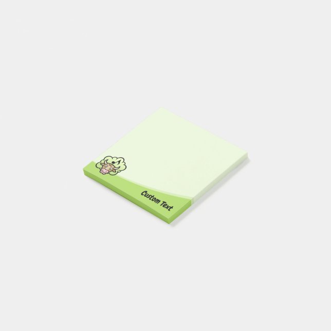 Cartoon von Kuhmethan Post-it Klebezettel (angewinkelt)