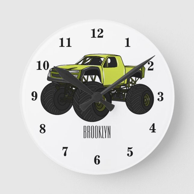 Cartoon von Monster Runde Wanduhr (Vorderseite)