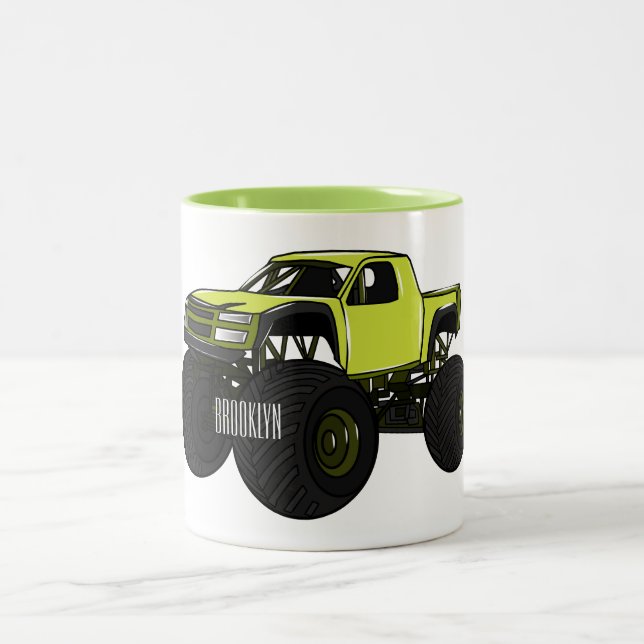Cartoon von Monster Zweifarbige Tasse (Mittel)