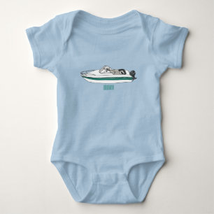 Cartoon von Motorbooten Baby Strampler