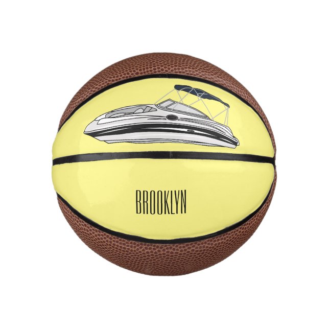 Cartoon von Motorbooten Mini Basketball (Vorderseite)